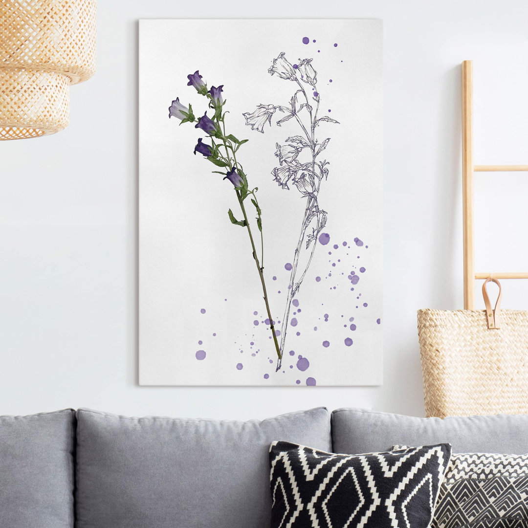 Leinwandbild Botanisches Aquarell - Nelke