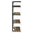 Black and Rustic Oak 4-tier Wall Shelf