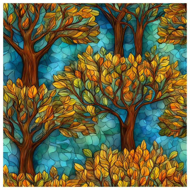 Tapis de bain feuilles d'automne décor art déco, 34in W x 21in L