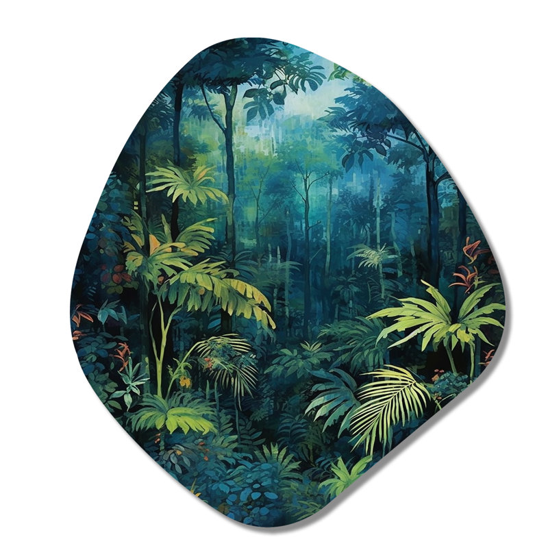 Cortrell - Décoration murale irrégulière en métal forme de forêt nébuleuse, H 28 po x l 25 po x P 1 po