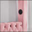 Structure de lit à baldaquin grand lit, lit plateforme tapissier en velours avec tête de lit capitonnée, haut-parleur Bluetooth intégré, ports de charge USB-A et USB-C, sommier robuste, rose-1421442791