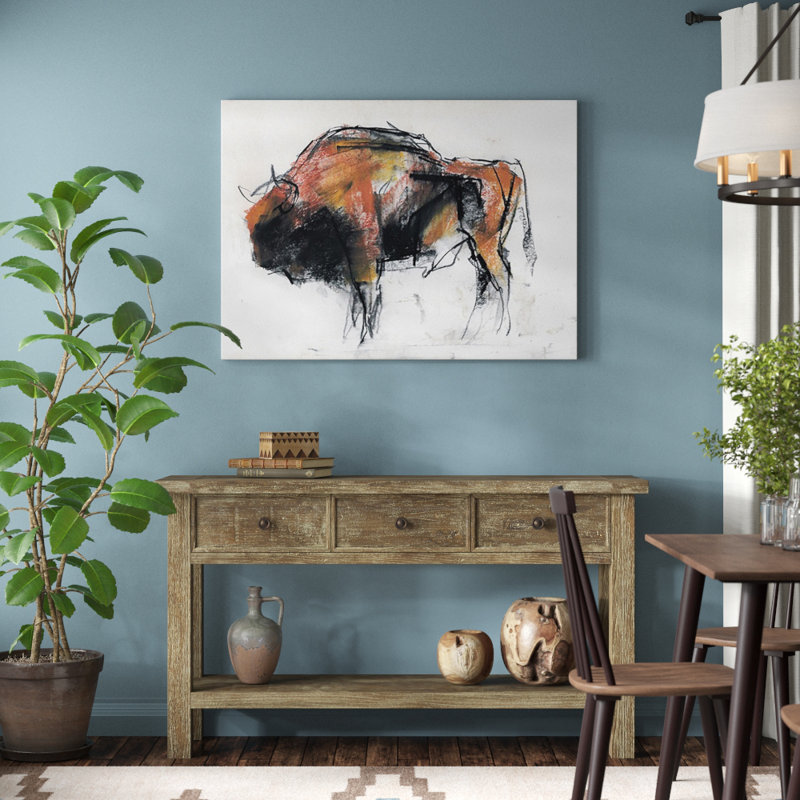 «Zubre, Bialowieza», reproduction d'art, H 36 po x l 48 po x P 1,25 po, Toile tendue