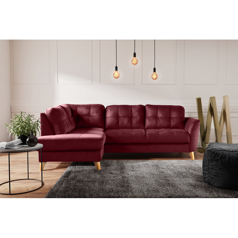 Hunnewell Sleeper Corner Sofa, Wine, Left Hand Facing