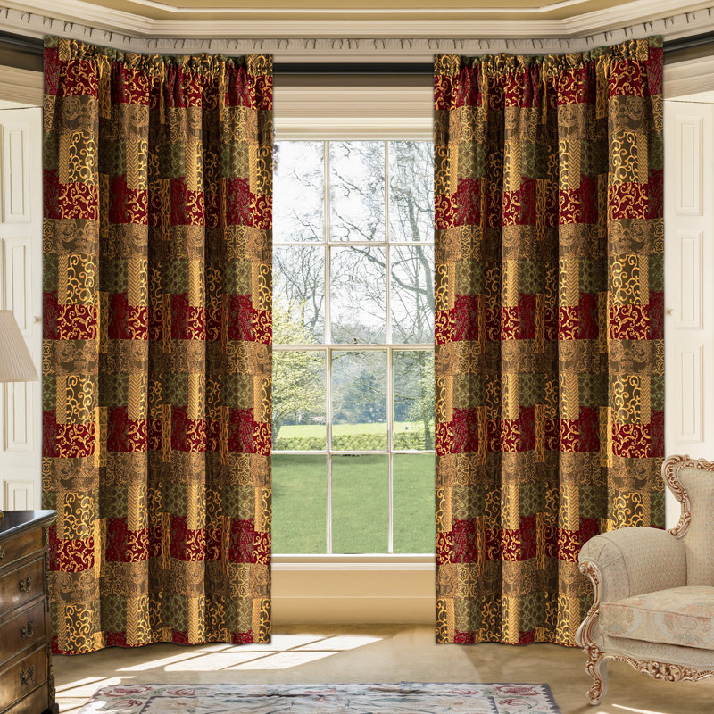 Selleck Patchwork Room Darkening Curtains Pair