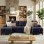 U-Shaped Linen Sectional Sofa with Double Chaise for Living Room-1130225058