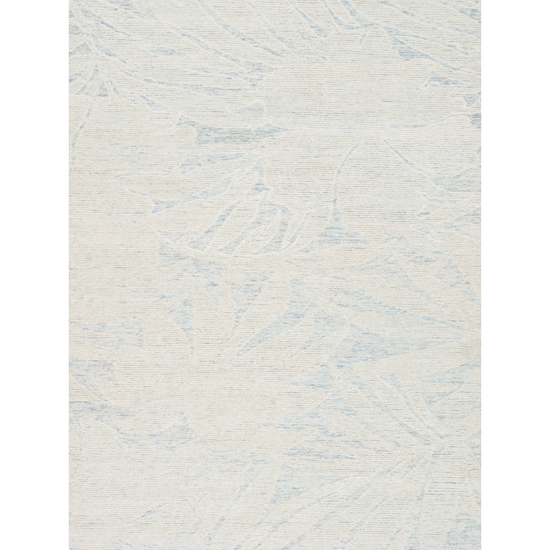 Tapis ivoire / bleu touffeté à la main Harmony, 9 pi 9 po x 13 pi 9 po