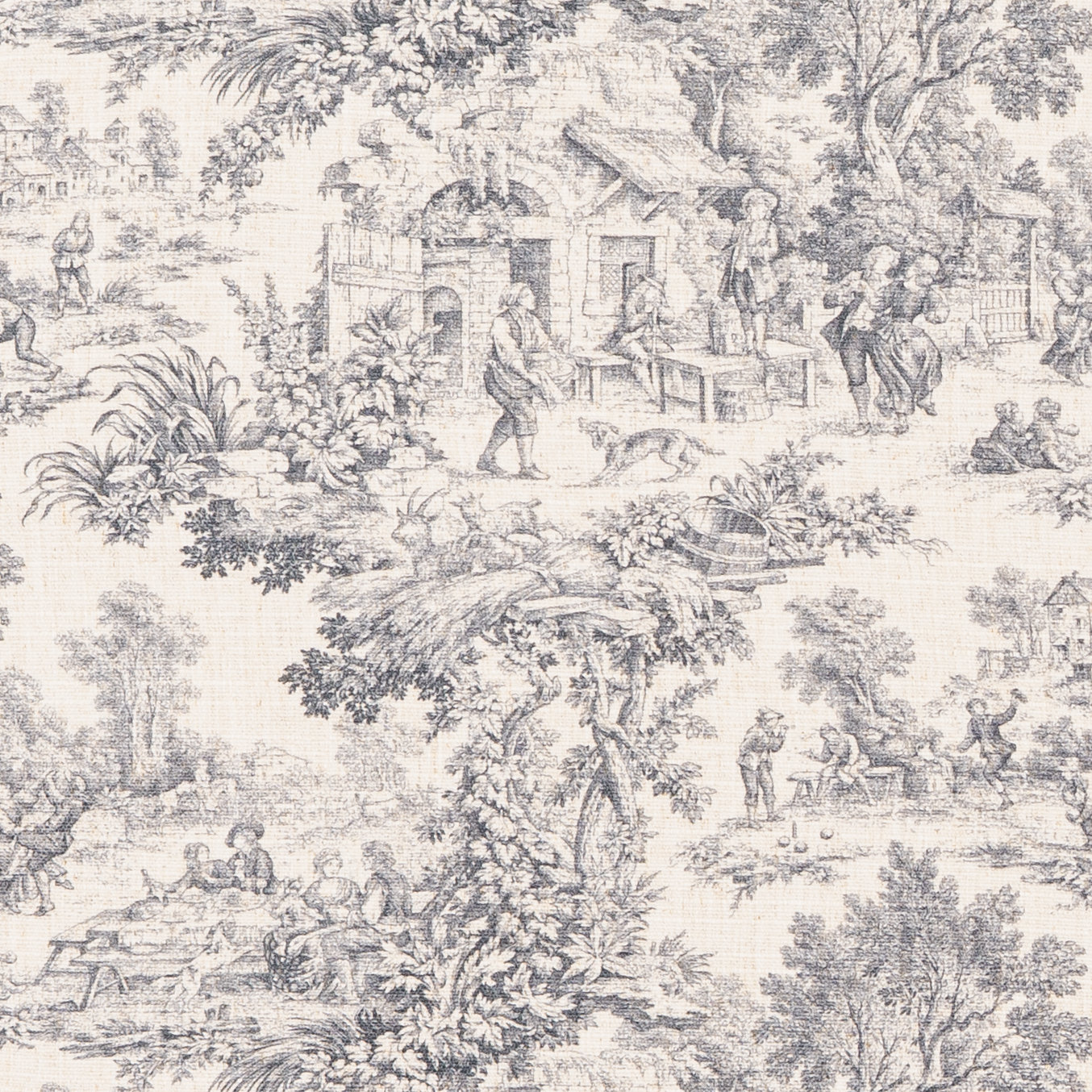 Toile Christmas Stocking, Navy