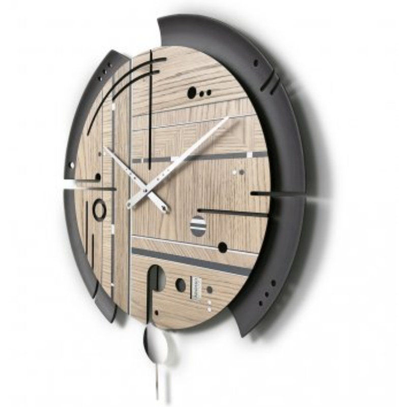 Carron Wood Wall Clock, Light Brown/Black