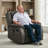 Abbagail 38.9" Wide Overstuffed Faux Leather Manual Recliner with Massage and Heating-1258749624