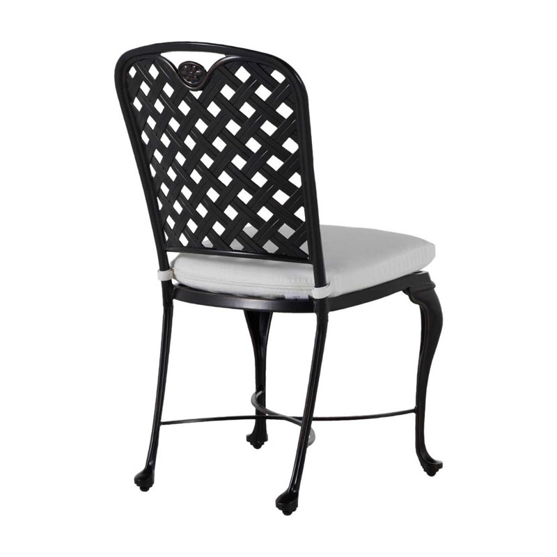Provance Patio Dining Side Chair with Cushion, Ancient Earth, No Welt, Verona Mist