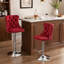 Tabourets de bar rotatifs à hauteur réglable en métal bourgogne avec repose-pieds-467165633-467165638