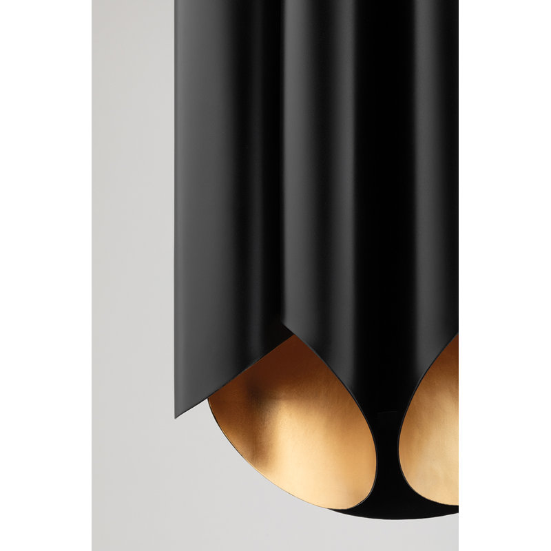 Banks 12 - Light Pendant, Gold Leaf/Black