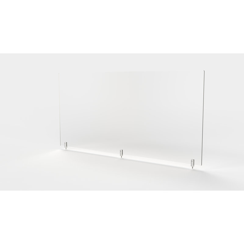 Panneau d'intimité pour bureau à 1 panneau Partition Extender Thermoplastic, 18" H x 48" W x 0.81" D
