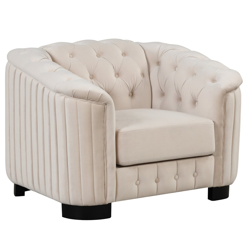 41,5 po. Fauteuil d'appoint 41,5 po., Velours beige