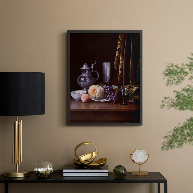 «Moody Still Life III», reproduction encadrée - bois massif, Noir, noir, noir, noir, 15" H x 12" W