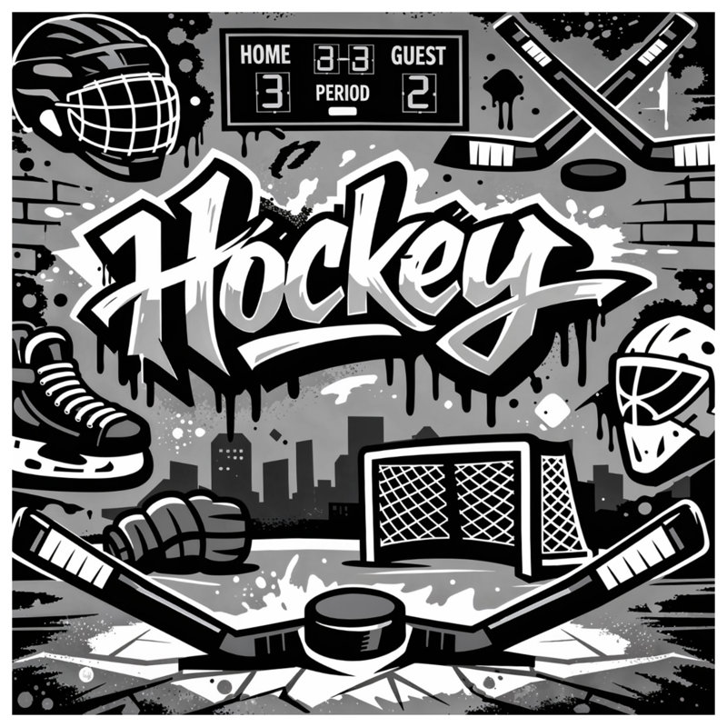 Édredon graffiti pour équipement de hockey, Twin