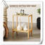 Table d'appoint Table de bout en rotin Table de chevet pour petits espaces Chambre à coucher, salon, table de chevet en bambou et verre-1628930317