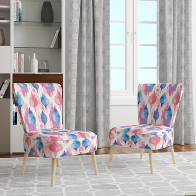 Chaise d'appoint Boho - Chaise d'appoint bleu pastel Ikat