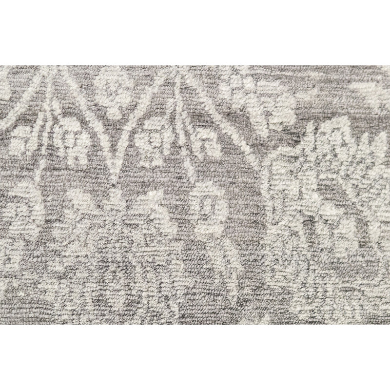 Damask Area Rug in Dark Gray