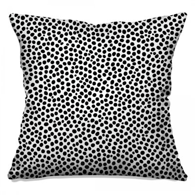 Black White Dotted Pattern Double Sided Throw Pillows