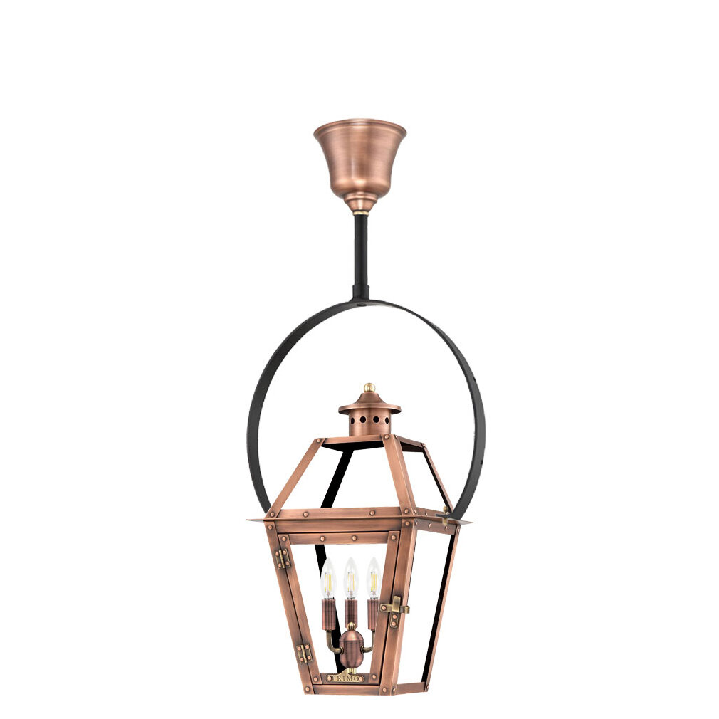 NC 21- hanging light, copper lanterns, gas and electric lighting