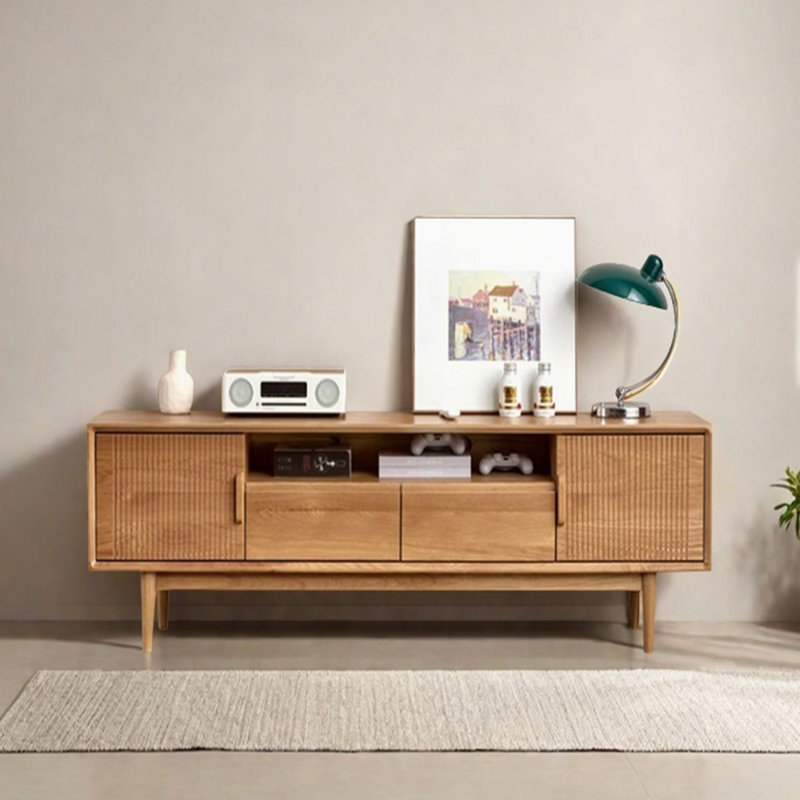 Meuble télé en bois massif, 59.05"