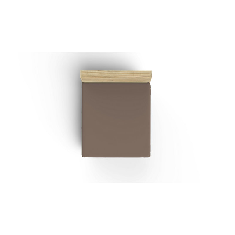 Drap-housse Ranforce, Drap-housse pour lit double TG, Brun