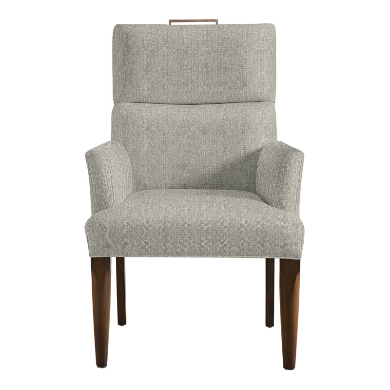 Thom Filicia Home Fabric Tight Back Arm Chair, Hampton, Tarbee Pebble