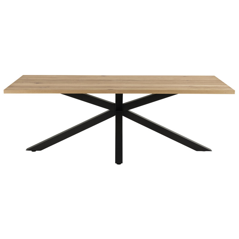 Leilani Oak Metal Base Dining Table
