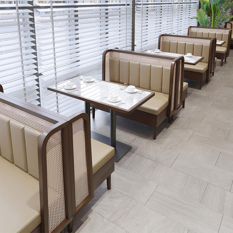 Banc rembourré en similicuir restaurant Grill