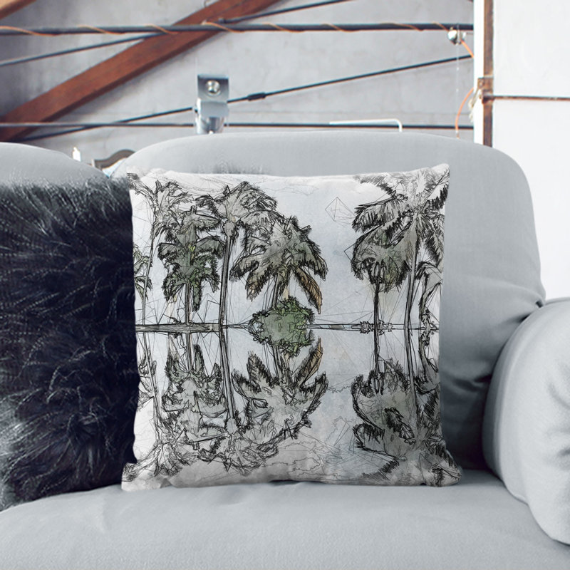 Square Throw Cushion, Stone, 40cm H x 40cm W x 15cm D