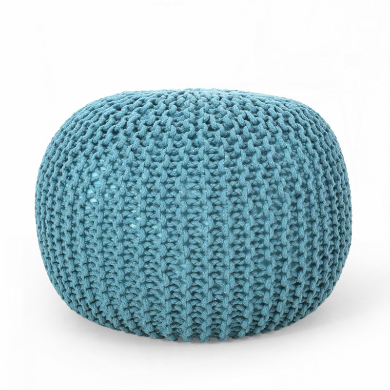 Round Ottoman, Aqua