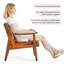 62cm Wide Faux Leather Mid-Century Modern Armchair, Upholstered Accent Chair with Solid Wood Legs-100932157-91132064