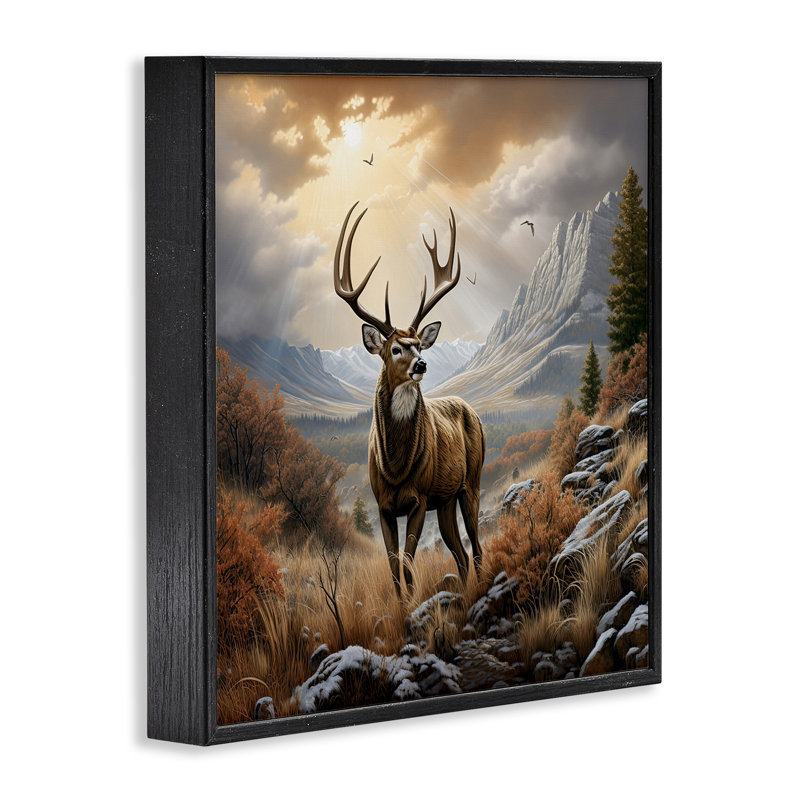 Art de giclée majestueux de montagne d'élan par Jim Baldwin, Noir, H 12 po x l 12 po