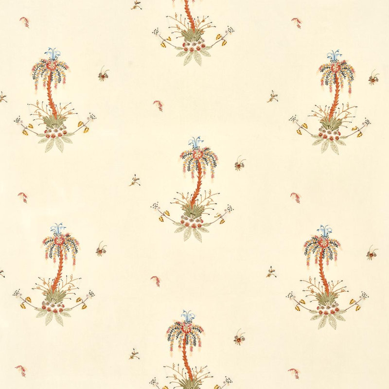 Royal Poinciana Hand Embroidery Fabric