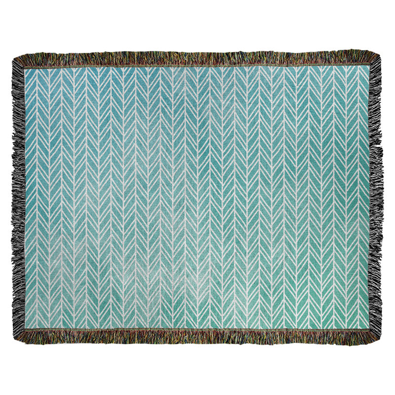Couverture en coton Katelyn Elizabeth, l 50 po x L 60 po, Bleu