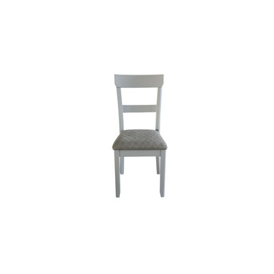 House Marchese Two Tone Gray Fabric&Pearl Gray Finish Side Chair(Set Of 2)