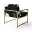 Chaise avec accoudoirs rembourrée dorée Uhler-315167036
