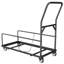 Chariot de chaise pliant robuste avec rails latéraux bas, chariot de rangement pour 25 chaises avec roues pivotantes verrouillables et sangle pour églises, salles de mariage et salles de banquet