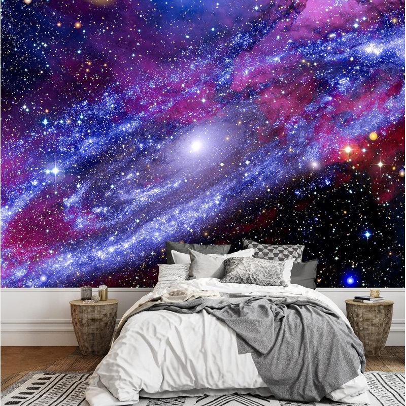 Cosmic Spiral Galaxy Nebula Stars Nature Photography Rustic Landscape Decorative, 100" L x 144" W