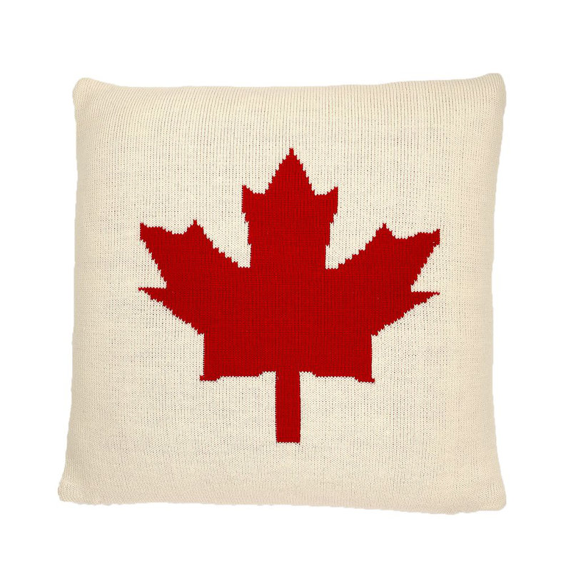 O Canada Throw Pillow, 26" x 26", Red/Cream, Polyester/Polyfill