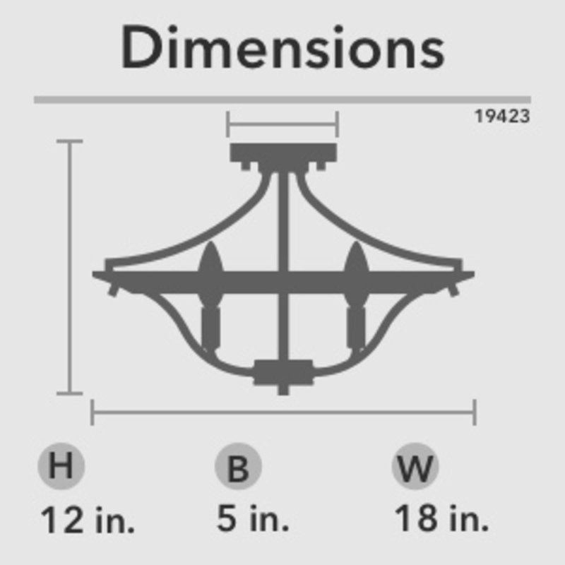 Perch Point 4 Light Semi Flush Mount, Brushed Nickel