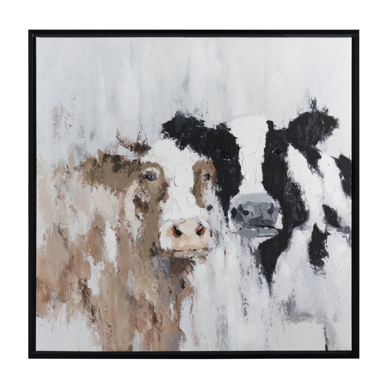 Moo Moo Cows Framed Canvas Wall Art