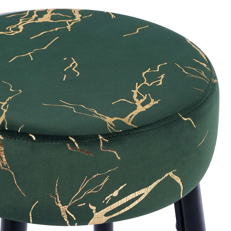 Tabouret de bar et de comptoir Della, Vert, Tabouret de comptoir (siège d’une hauteur de 24