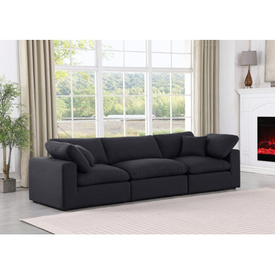 Hisamuddin 120" Linen Textured Fabric Modular Sofa