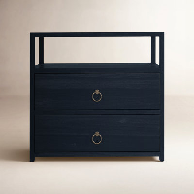 Elin 2-Drawer Acacia Nightstand