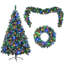Arbre de Noël artificiel avec couronne et guirlande