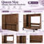 Lit escamotable Foldavere Queen en bois de noyer avec armoire réversible, lit mural pliable avec tablette de bureau de 160 cm, 2 prises de courant et 2 ports USB, vérins à gaz de 1000 N, capacité de charge de 227 kg