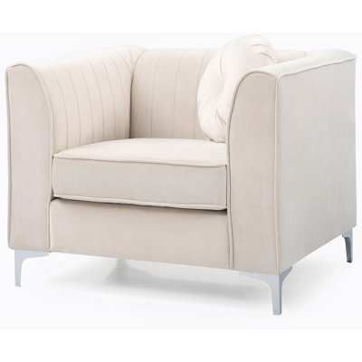 Fauteuil contemporain incliné ivoire