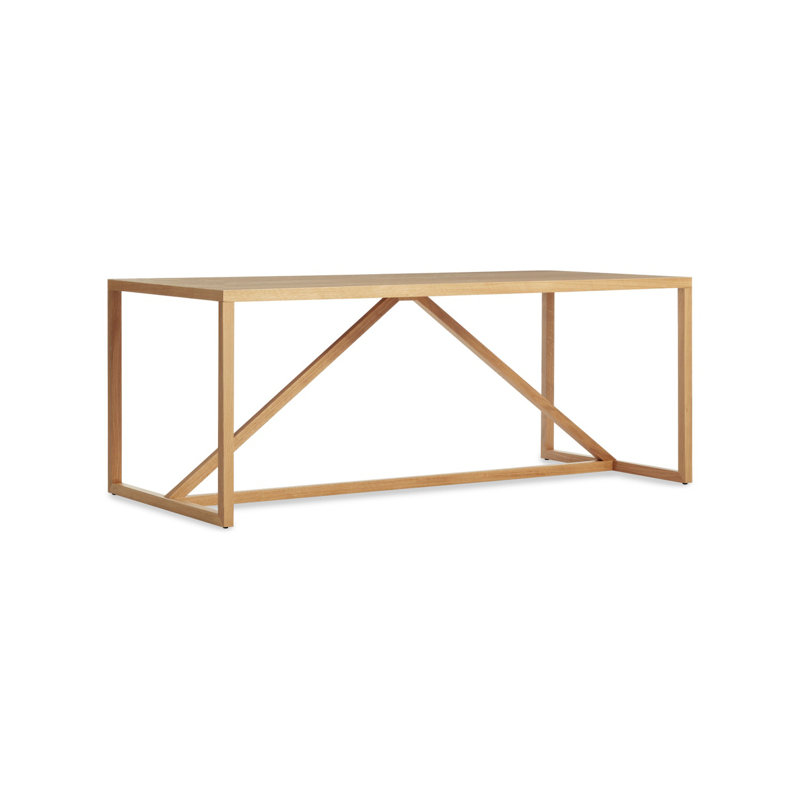 Strut Dining Table, 35" W x 75" L, Oak, Standard (29" Height)